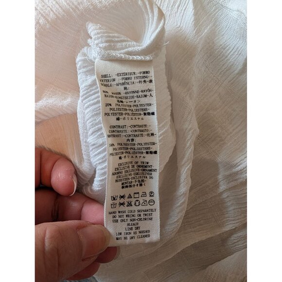 Free People Embroidered Sheer Sleeveless Top M Western Romance cottagecore - Picture 4 of 4